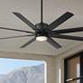 52" Modern Forms Renegade Matte Black 3500K LED Smart Ceiling Fan in scene