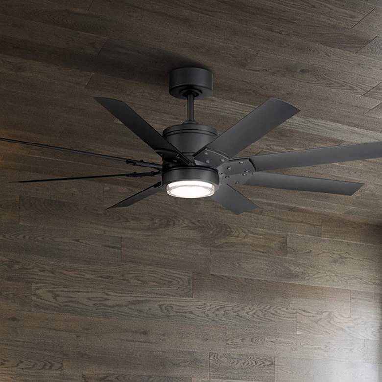 Image 2 52" Modern Forms Renegade Matte Black 3500K LED Smart Ceiling Fan