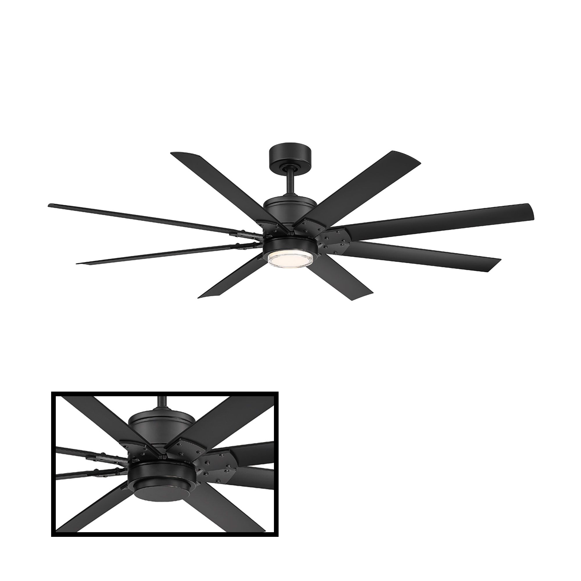 Thumbnail4 of 52" Modern Forms Renegade Matte Black LED Ceiling Fan - Made to Order more views