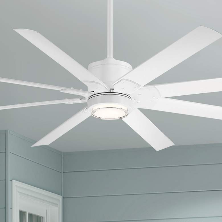 Image 1 52 inch Modern Forms Renegade Matte White LED Smart Wet Ceiling Fan