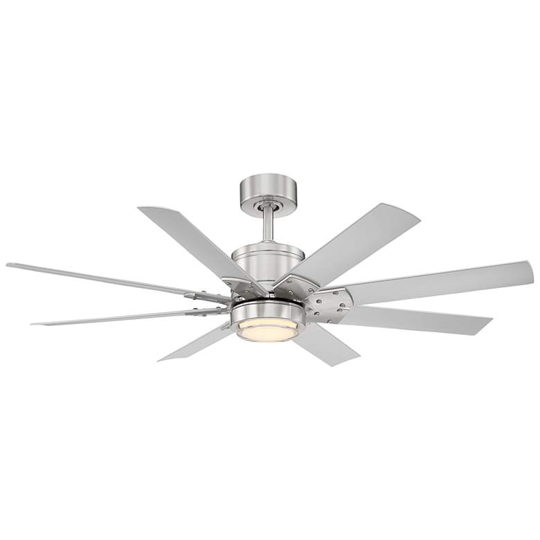 Image 1 52 inch Modern Forms Renegade Nickel LED Wet Rated Smart Ceiling Fan