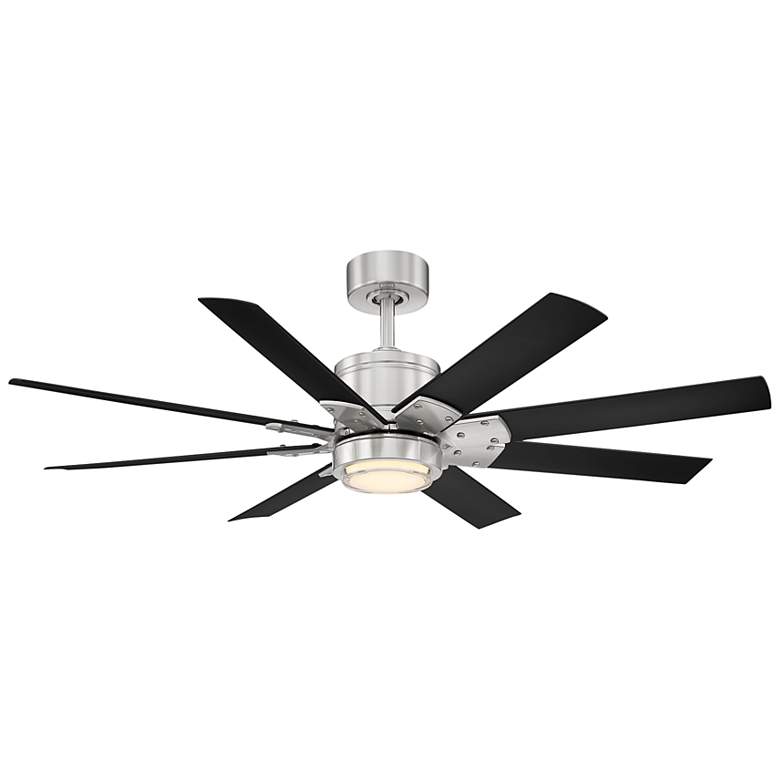 Image 2 52" Modern Forms Renegade Nickel LED Wet Rated Smart Ceiling Fan