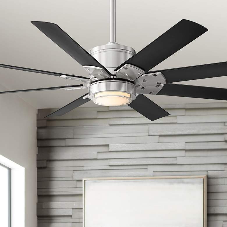 Image 1 52" Modern Forms Renegade Nickel LED Wet Rated Smart Ceiling Fan