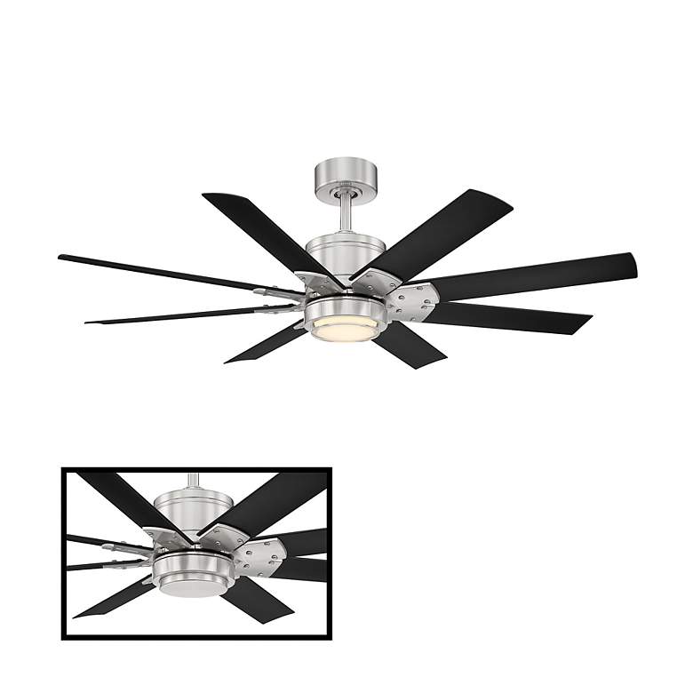 Image 4 52" Modern Forms Renegade Nickel LED Wet Rated Smart Ceiling Fan more views
