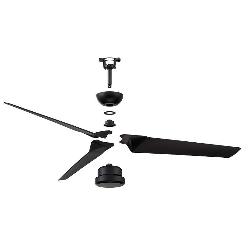Image 6 52" Modern Forms Roboto Matte Black Wet Rated Smart Ceiling Fan more views