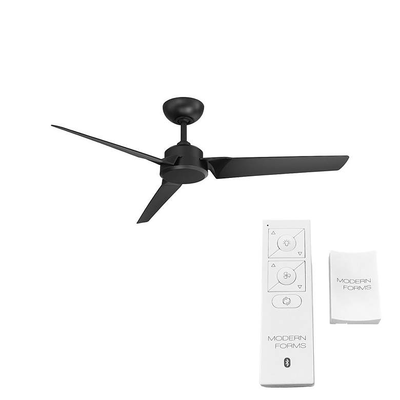 Image 7 52" Modern Forms Roboto Matte Black Wet Rated Smart Ceiling Fan more views