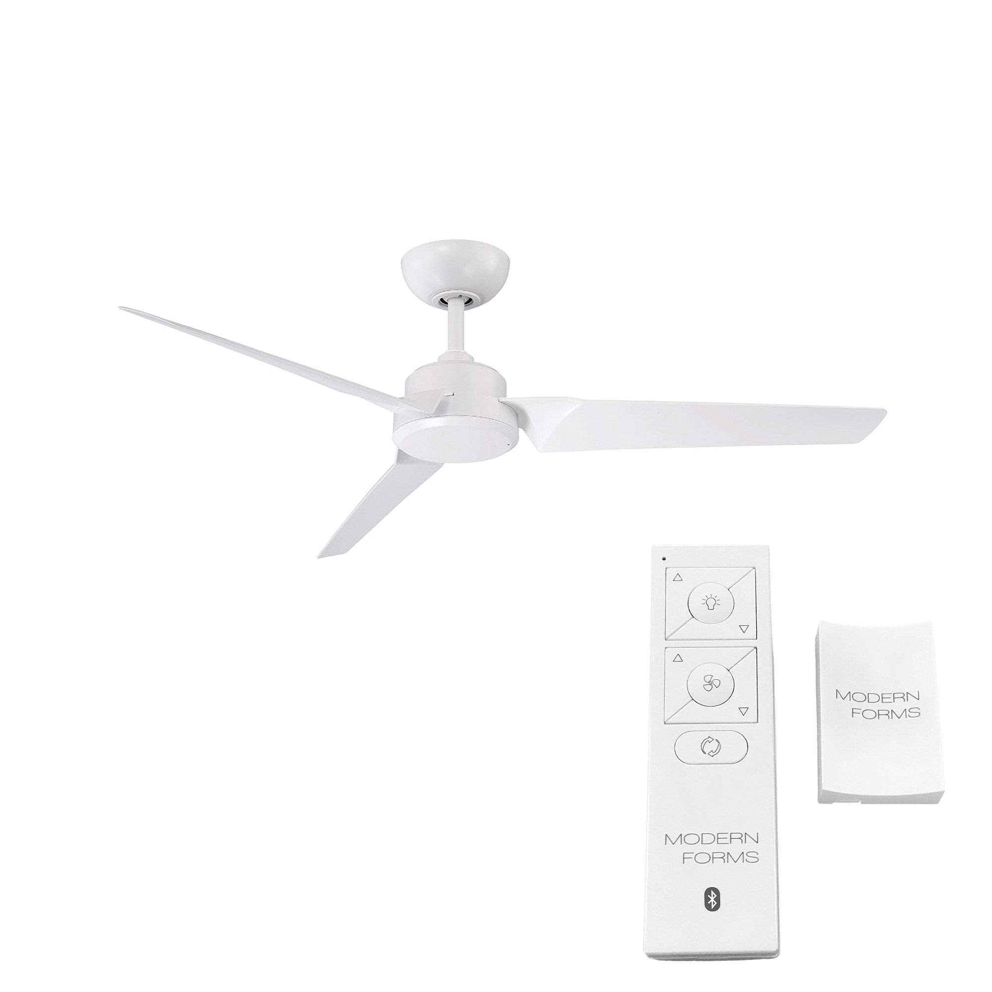 52" Modern Forms Roboto Matte White Wet Rated Smart Ceiling Fan