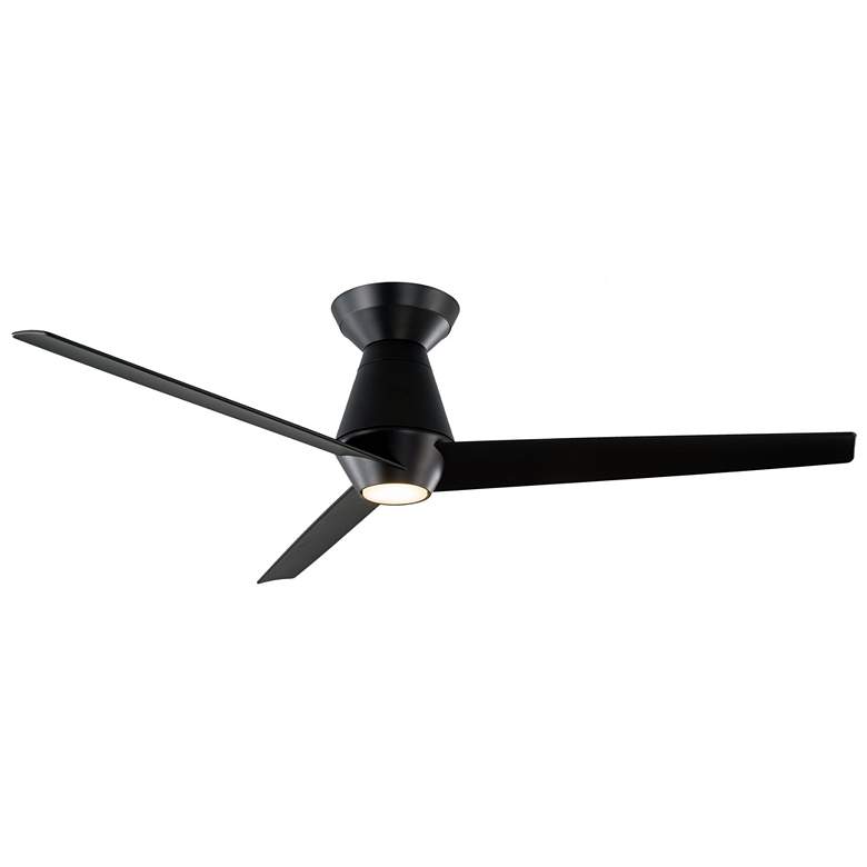 Image 1 52 inch Modern Forms Slim Black 2700K LED Smart Outdoor Flush Ceiling Fan