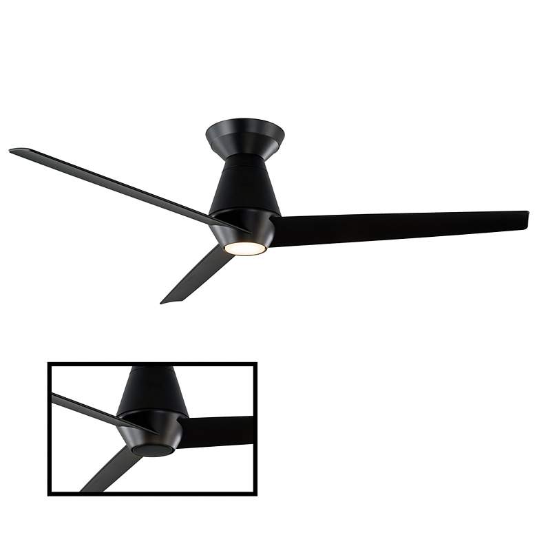 Image 3 52" Modern Forms Slim Black 3000K LED Smart Outdoor Flush Ceiling Fan more views