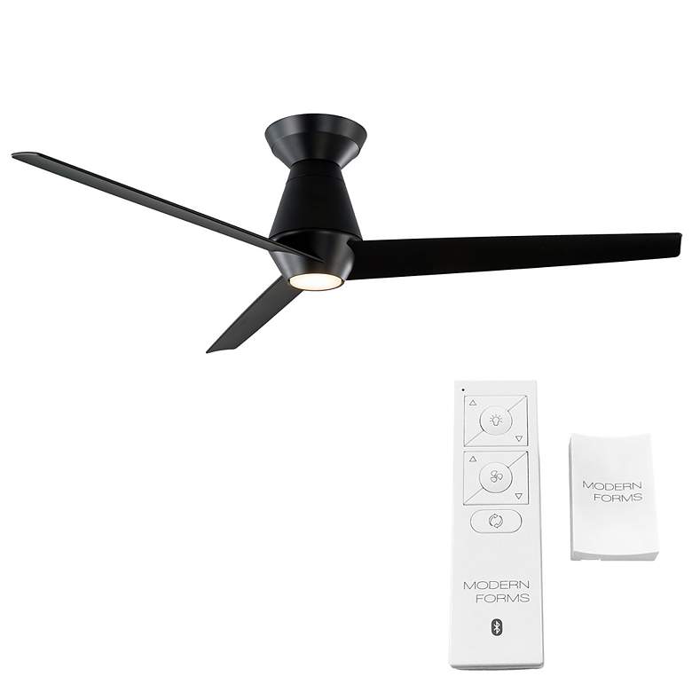 Image 6 52" Modern Forms Slim Black 3000K LED Smart Outdoor Flush Ceiling Fan more views