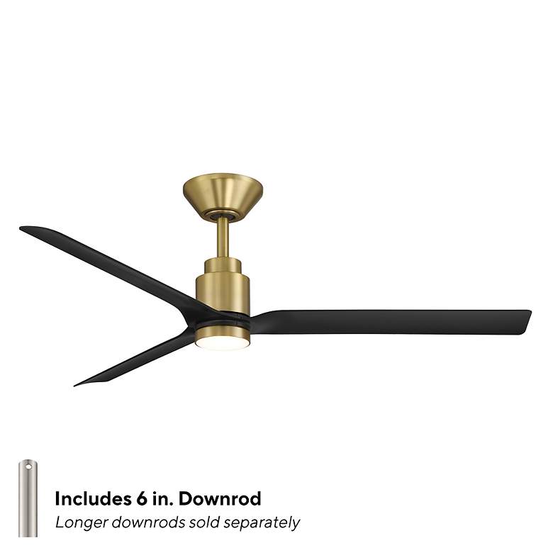 Image 6 52" Modern Forms Smooth Soft Brass LED Smart Ceiling Fan more views