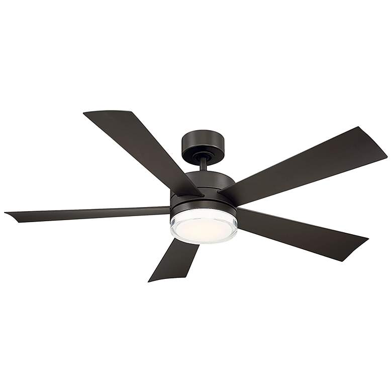 Image 1 52 inch Modern Forms Wynd 2700K LED Wet Rated Bronze Smart Ceiling Fan