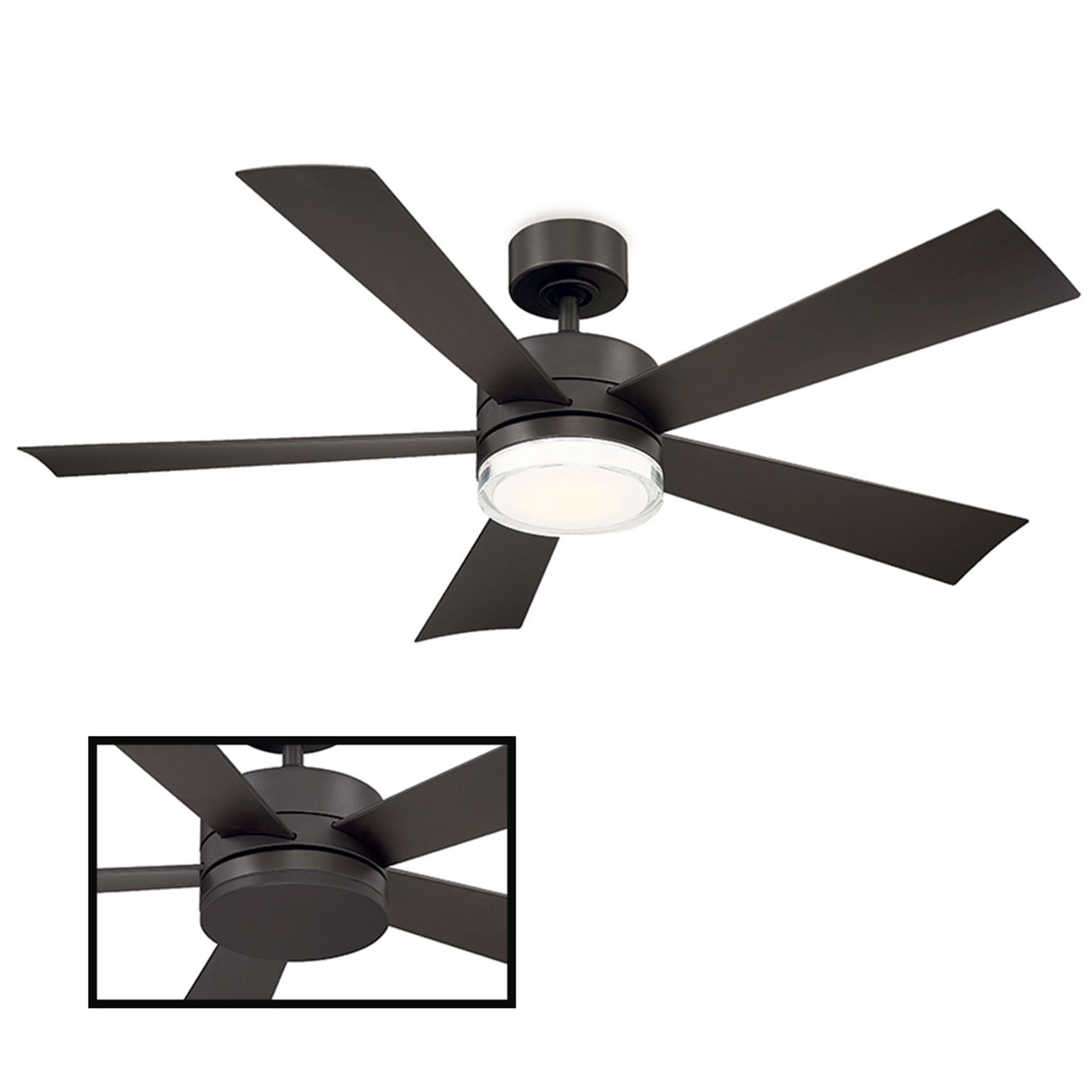 Image 2 52" Modern Forms Wynd Bronze LED Smart Indoor/Outdoor Ceiling Fan more views