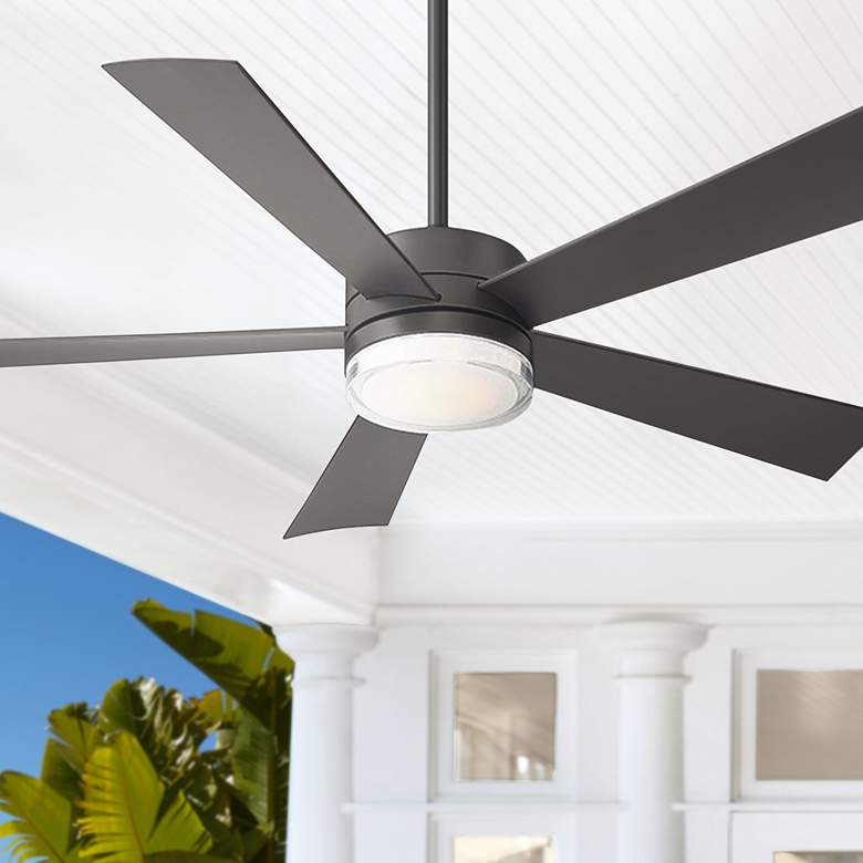 Image 1 52 inch Modern Forms Wynd Bronze Wet Location 3500K LED Smart Ceiling Fan