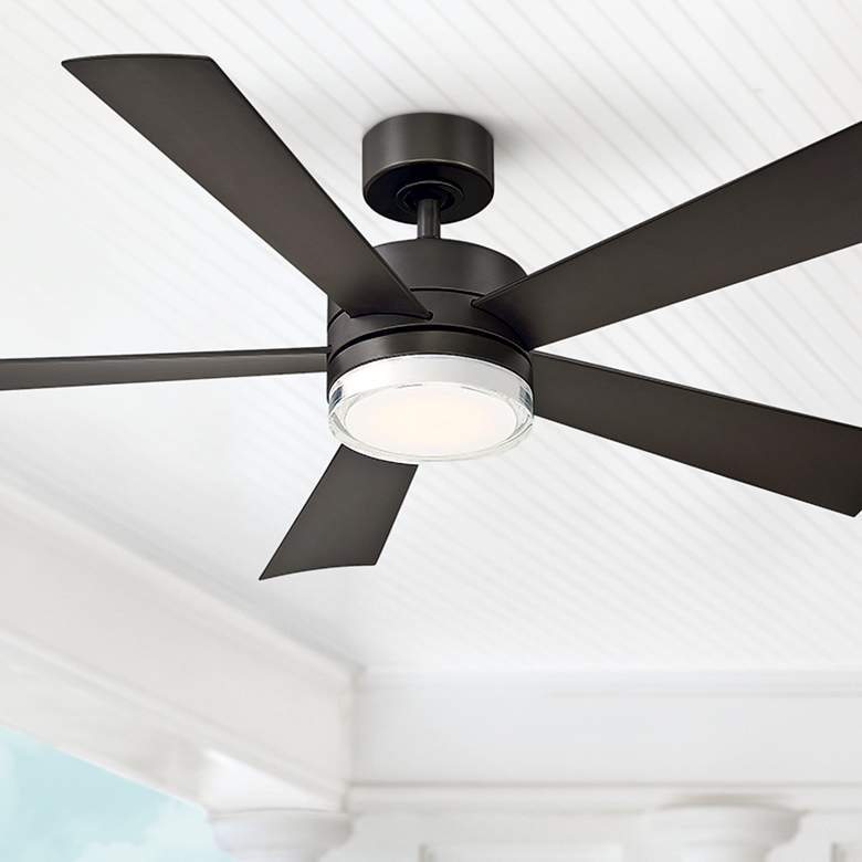 52&quot; Modern Forms Wynd Bronze Wet Location LED Smart Ceiling Fan