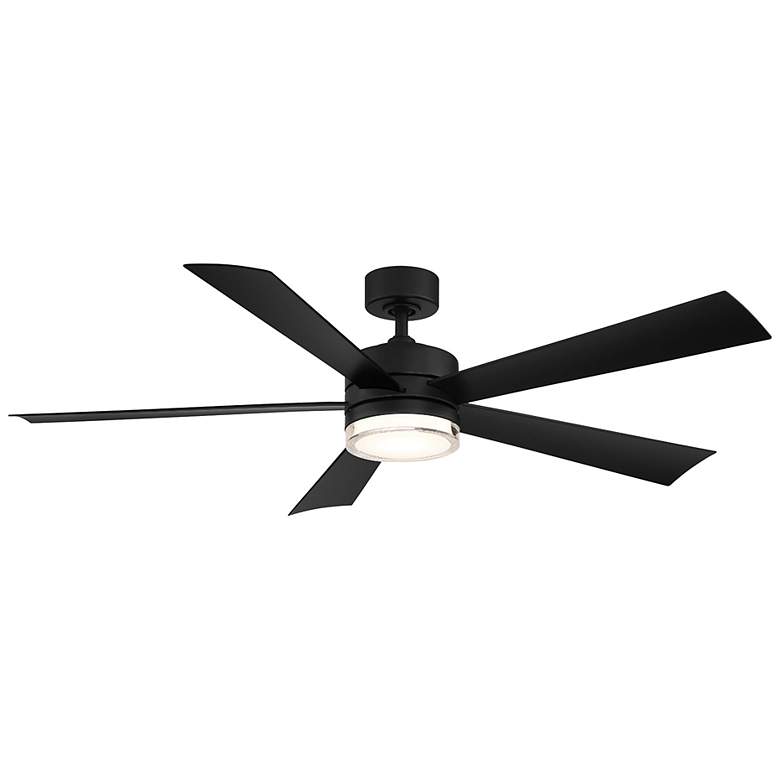 Image 1 52" Modern Forms Wynd Matte Black 3500K LED Smart Ceiling Fan