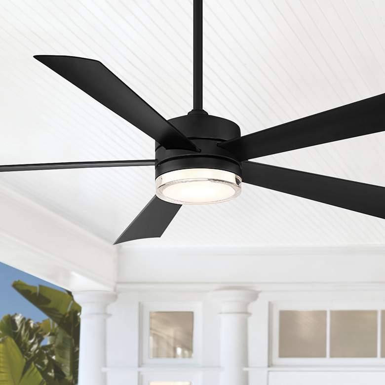 Image 1 52" Modern Forms Wynd Matte Black LED Smart Ceiling Fan