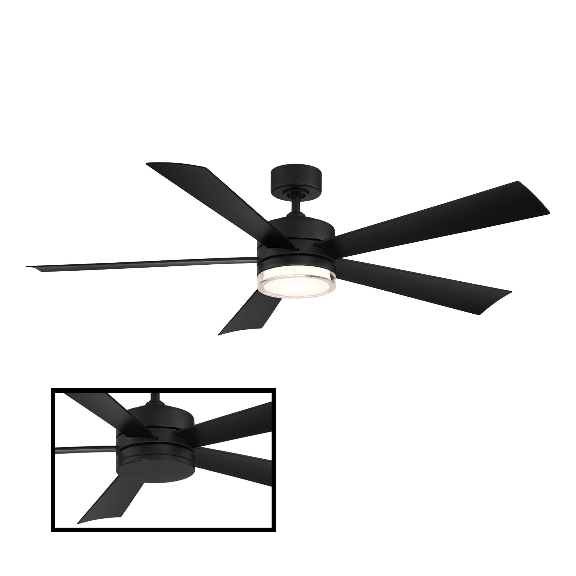 Image 3 52" Modern Forms Wynd Matte Black LED Smart Indoor/Outdoor Ceiling Fan more views