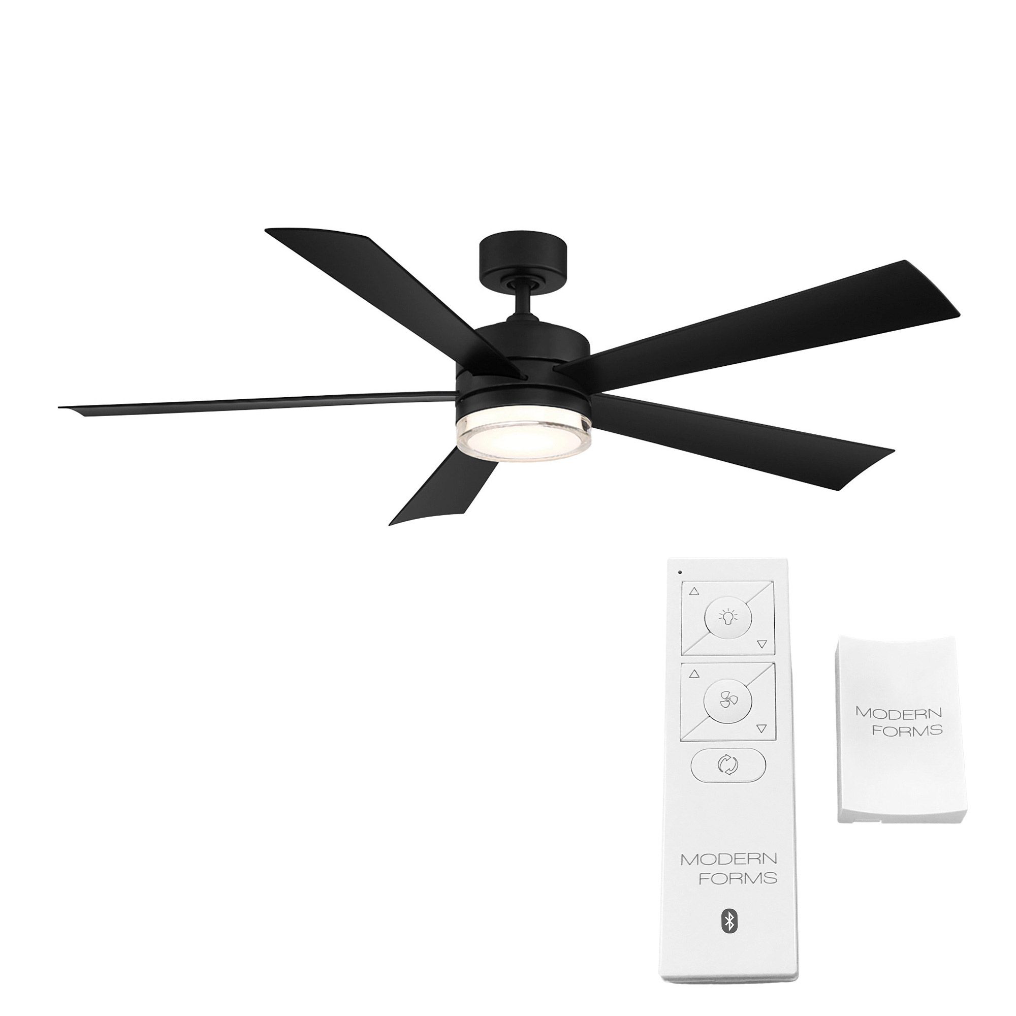 52" Modern Forms Wynd Matte Black LED Smart Indoor/Outdoor Ceiling Fan