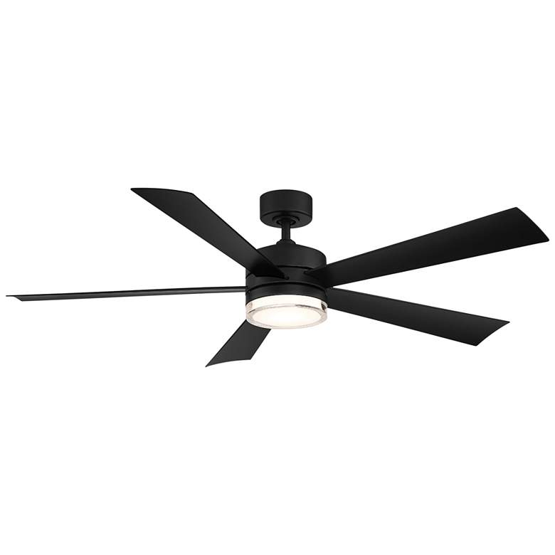 Image 2 52 inch Modern Forms Wynd Matte Black Wet Location LED Smart Ceiling Fan
