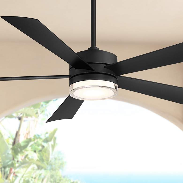 Image 1 52 inch Modern Forms Wynd Matte Black Wet Location LED Smart Ceiling Fan