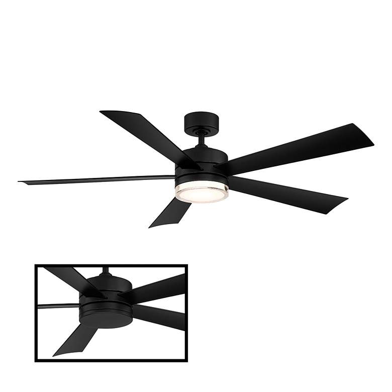 Image 6 52" Modern Forms Wynd Matte Black Wet Location LED Smart Ceiling Fan more views