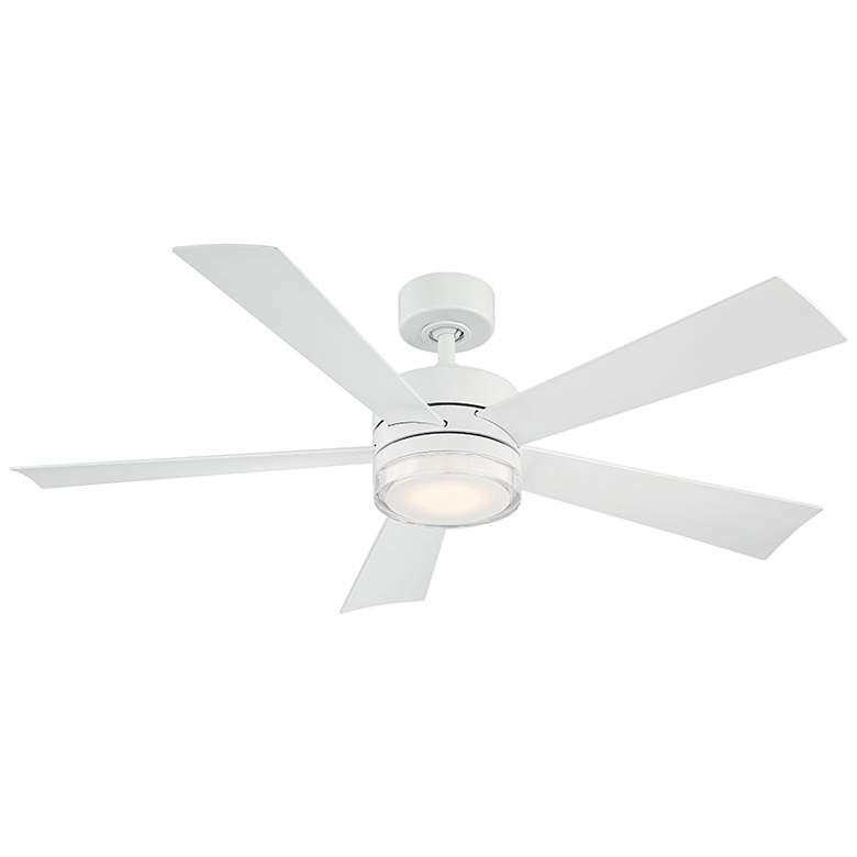52&quot; Modern Forms Wynd Matte White LED Wet Rated Smart Ceiling Fan