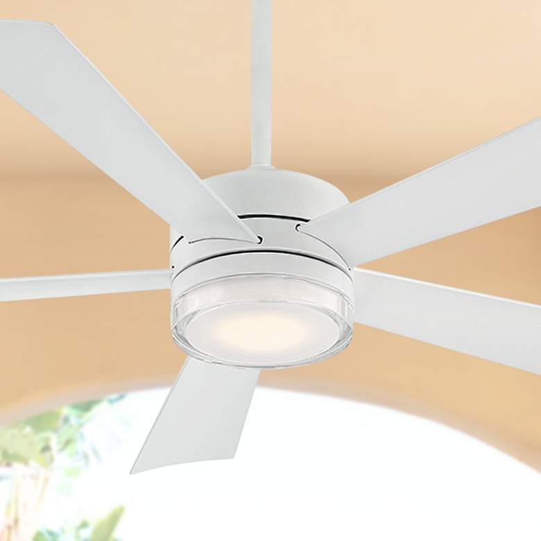 Image 1 52 inch Modern Forms Wynd Matte White LED Wet Rated Smart Ceiling Fan