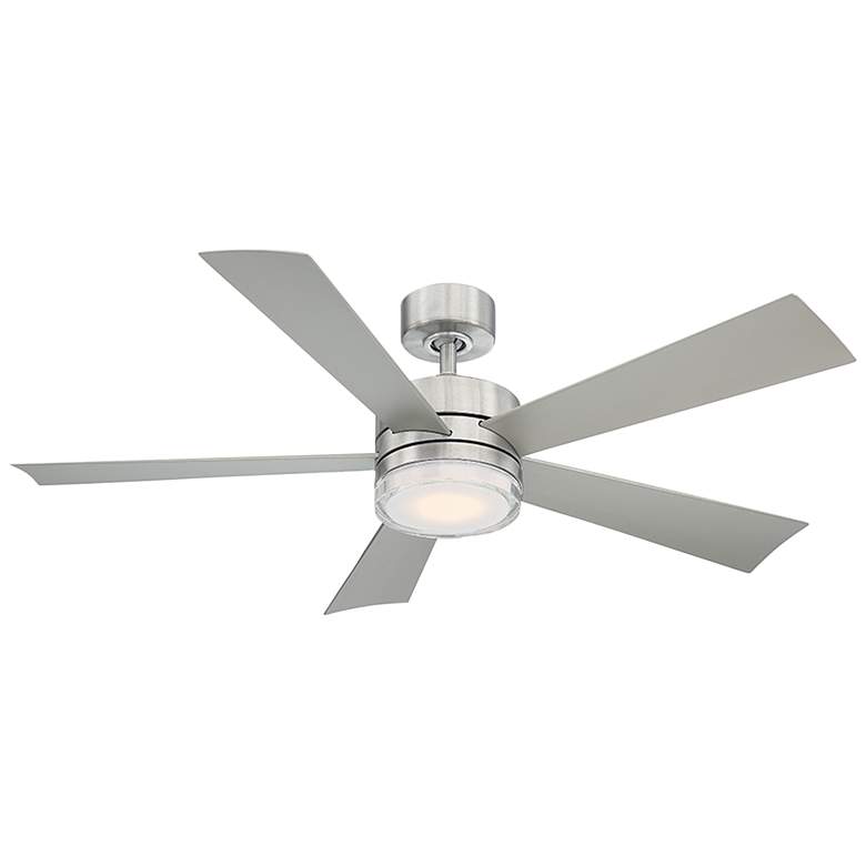 Image 1 52" Modern Forms Wynd Stainless Steel LED Smart Ceiling Fan