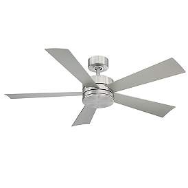 Image3 of 52" Modern Forms Wynd Stainless Steel LED Smart Ceiling Fan more views