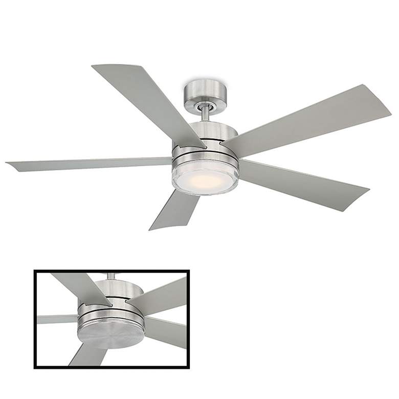 Image 4 52" Modern Forms Wynd Stainless Steel LED Smart Ceiling Fan more views