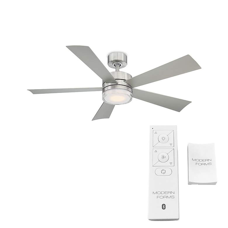 Image 7 52" Modern Forms Wynd Stainless Steel LED Smart Ceiling Fan more views