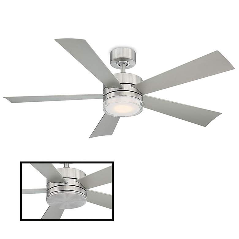 Image 2 52" Modern Forms Wynd Stainless Steel LED Smart Ceiling Fan more views