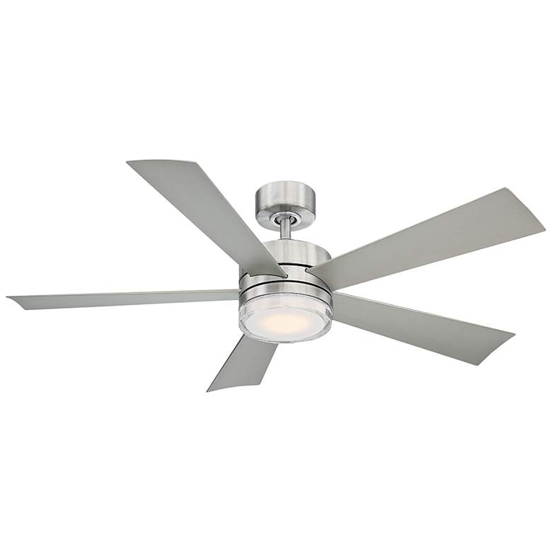 Image 2 52" Modern Forms Wynd Stainless Steel LED Wet Rated Smart Ceiling Fan