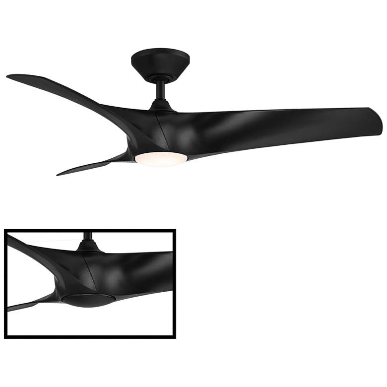 Image 5 52 inch Modern Forms Zephyr Matte Black LED Smart Ceiling Fan more views