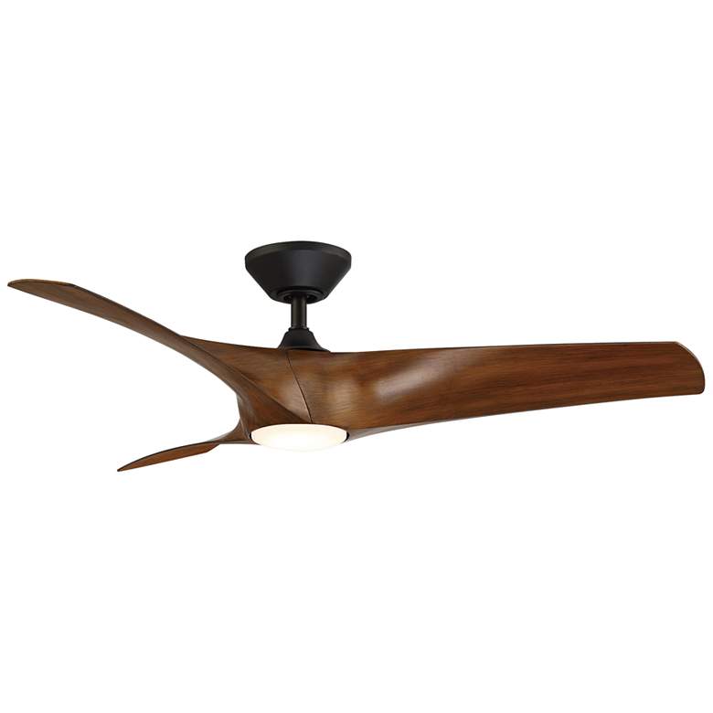 Image 2 52" Modern Forms Zephyr Wet LED Matte Black Smart Fan with Remote