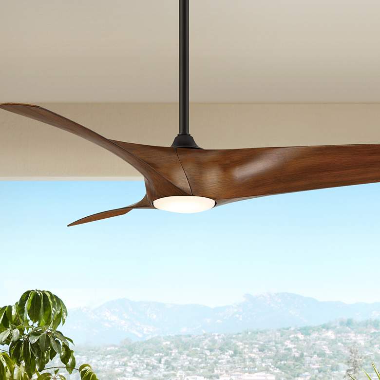 Image 1 52" Modern Forms Zephyr Wet LED Matte Black Smart Fan with Remote