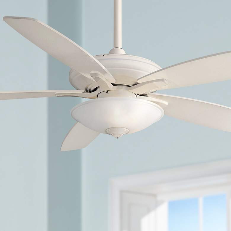 Image 1 52 inch  Mojo Frosted White Glass - Bone White Ceiling Fan