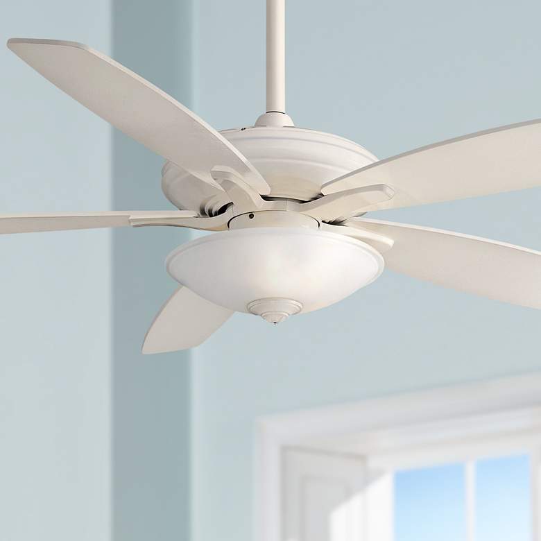 Image 1 52" Mojo Frosted White Glass - Bone White Ceiling Fan