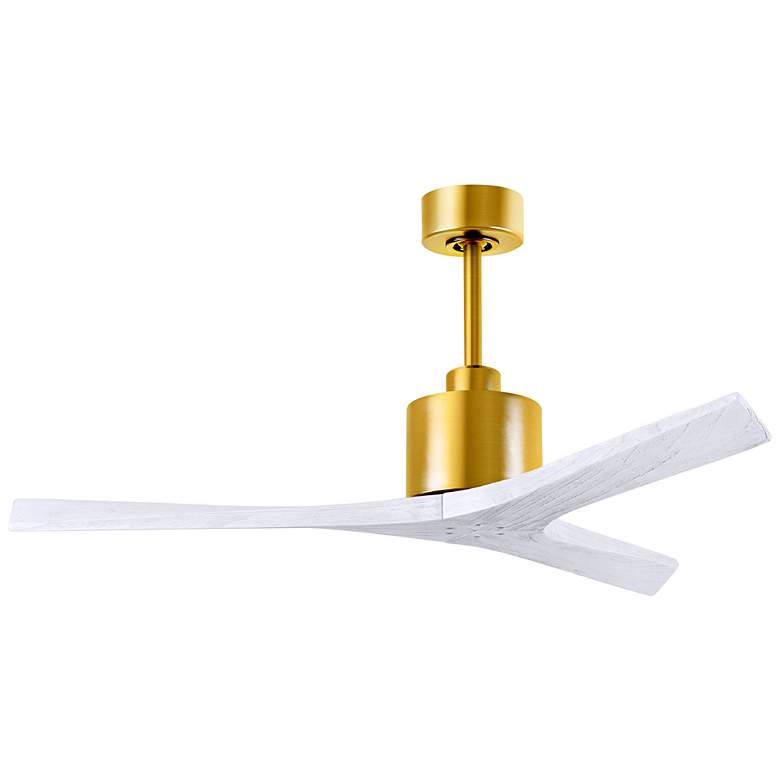 Image 1 52" Mollywood Brushed Brass Ceiling Fan w/ White Blades