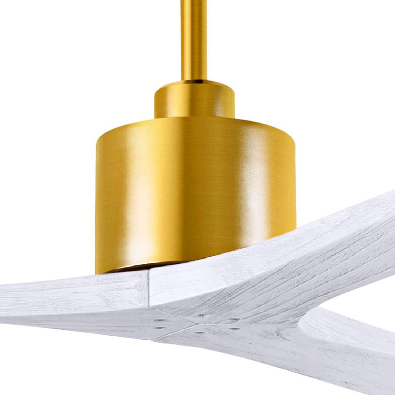 Image 2 52" Mollywood Brushed Brass Ceiling Fan w/ White Blades more views