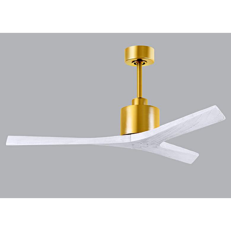 Image 3 52" Mollywood Brushed Brass Ceiling Fan w/ White Blades more views