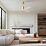 3_52" Mollywood Brushed Brass Ceiling Fan w/ White Blades more views