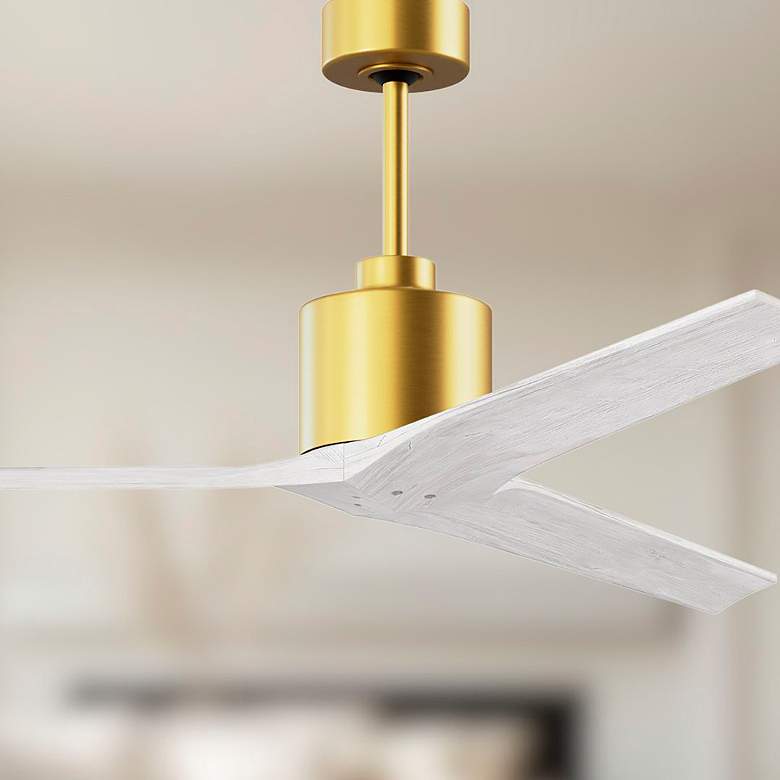 Image 4 52" Mollywood Brushed Brass Ceiling Fan w/ White Blades more views