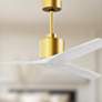 4_52" Mollywood Brushed Brass Ceiling Fan w/ White Blades more views