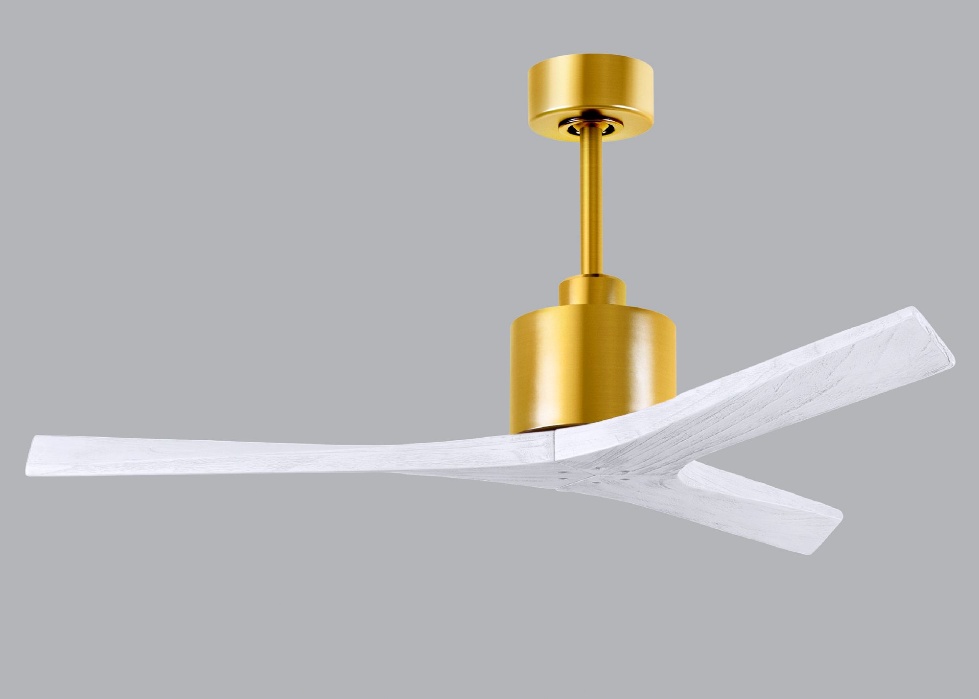 Image 5 52" Mollywood Brushed Brass Ceiling Fan w/ White Blades more views