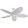 52" Monte Carlo Cruise Wet Location White Pull Chain Ceiling Fan