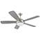 52" Monte Carlo Discus Brushed Steel Ceiling Fan
