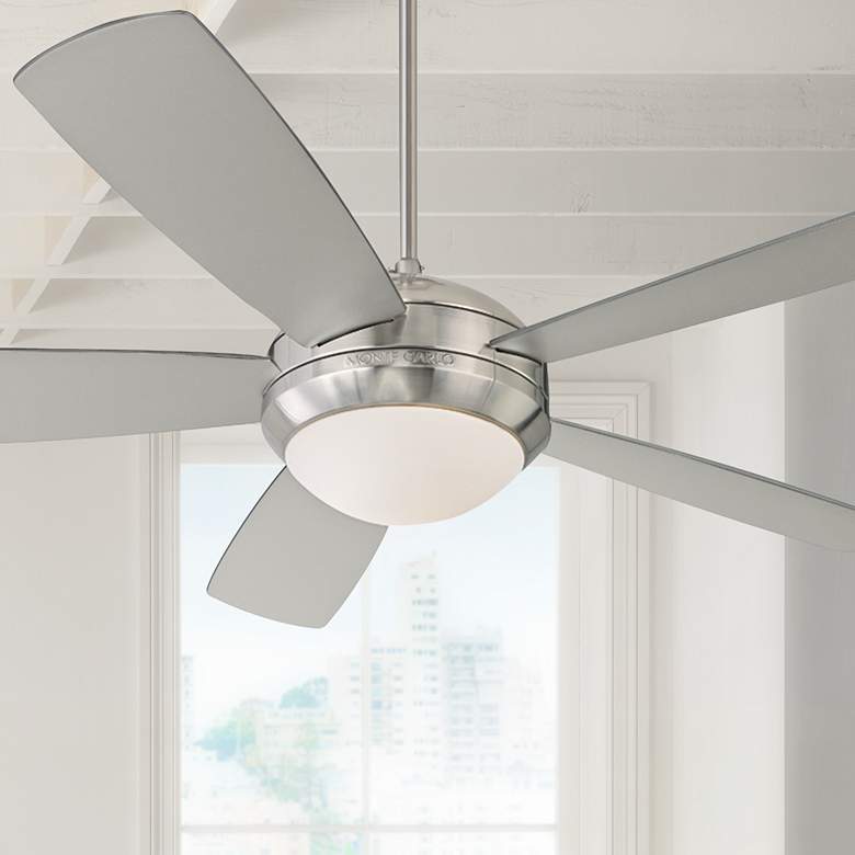 Image 1 52" Monte Carlo Discus Brushed Steel Ceiling Fan