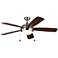 52" Monte Carlo Discus Brushed Steel LED Ceiling Fan